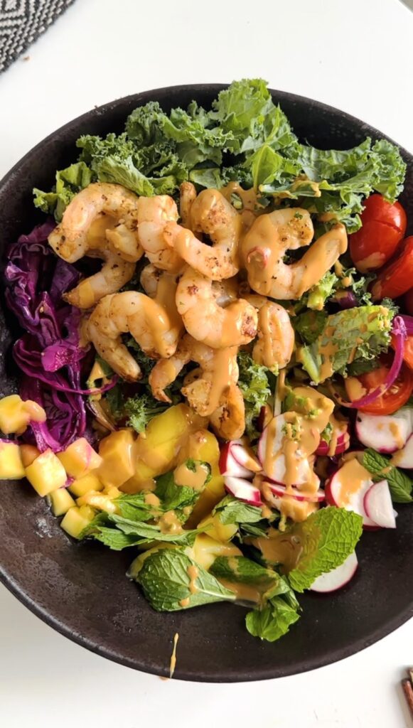 HIGH PROTEIN PEANUT DRESSING SHRIMP SALAD | NEWTRITION HEALTHY RECIPES