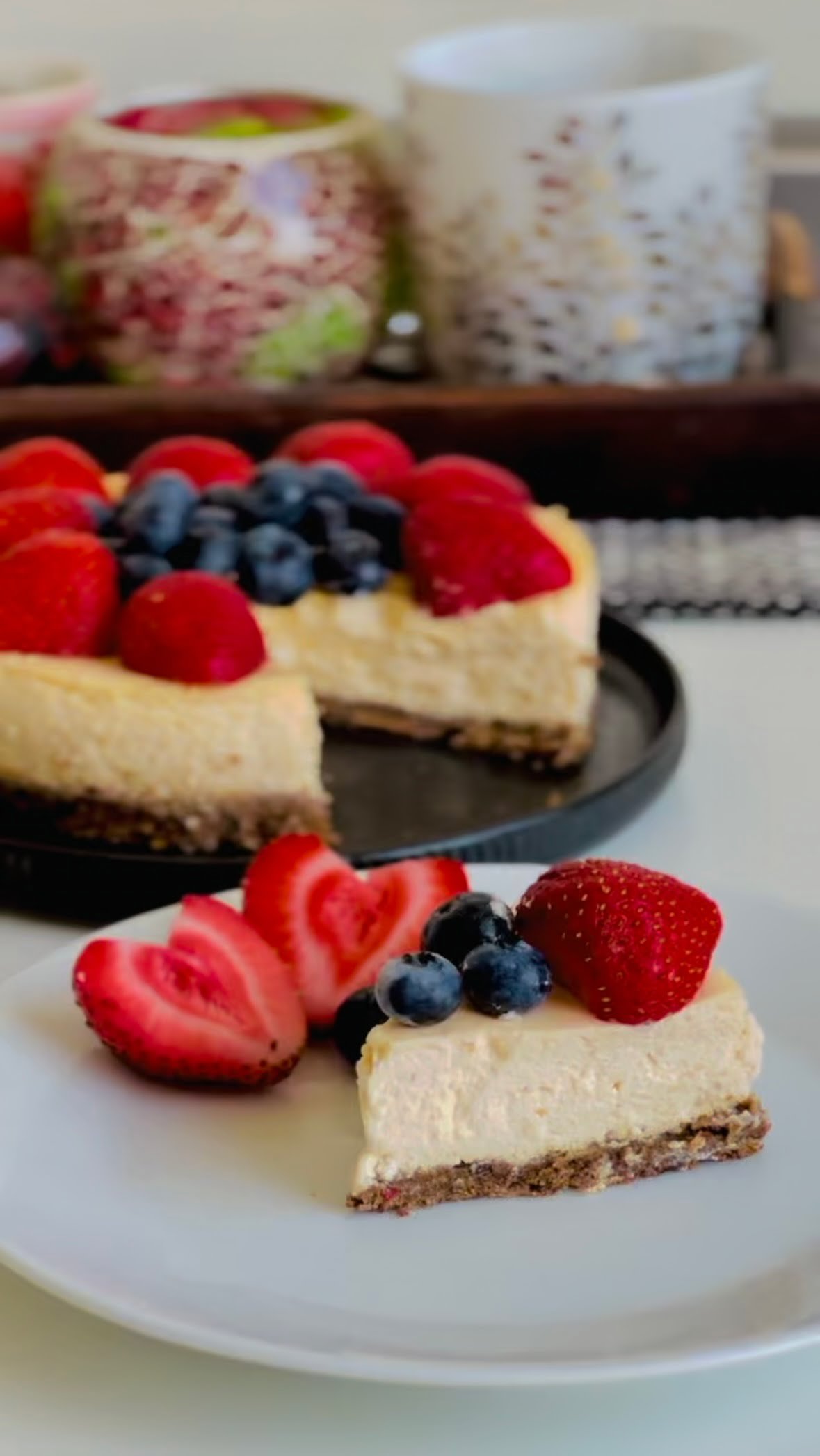 High Protein and Low calorie Berries Cheescake